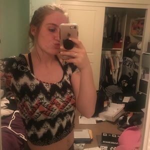 aztec patterned crop top